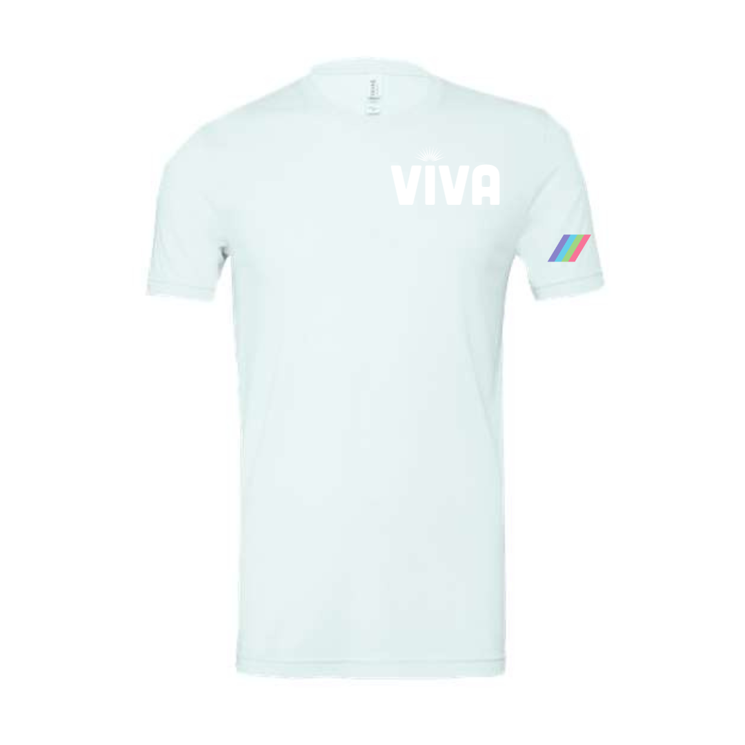 Viva Ice Blue T Shirt White Logo