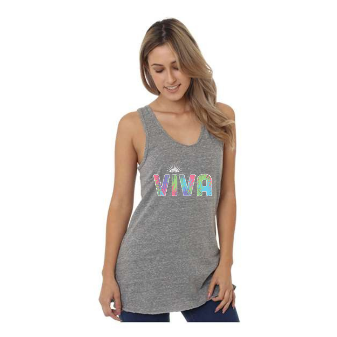 Viva Womens Grey Triblend Tank Top