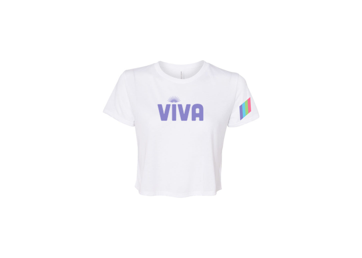 Viva Woman's Crop Top White Purple Logo