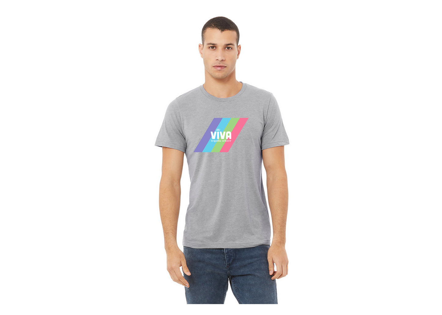 Viva Mens Athletic Heather 4 Color Logo