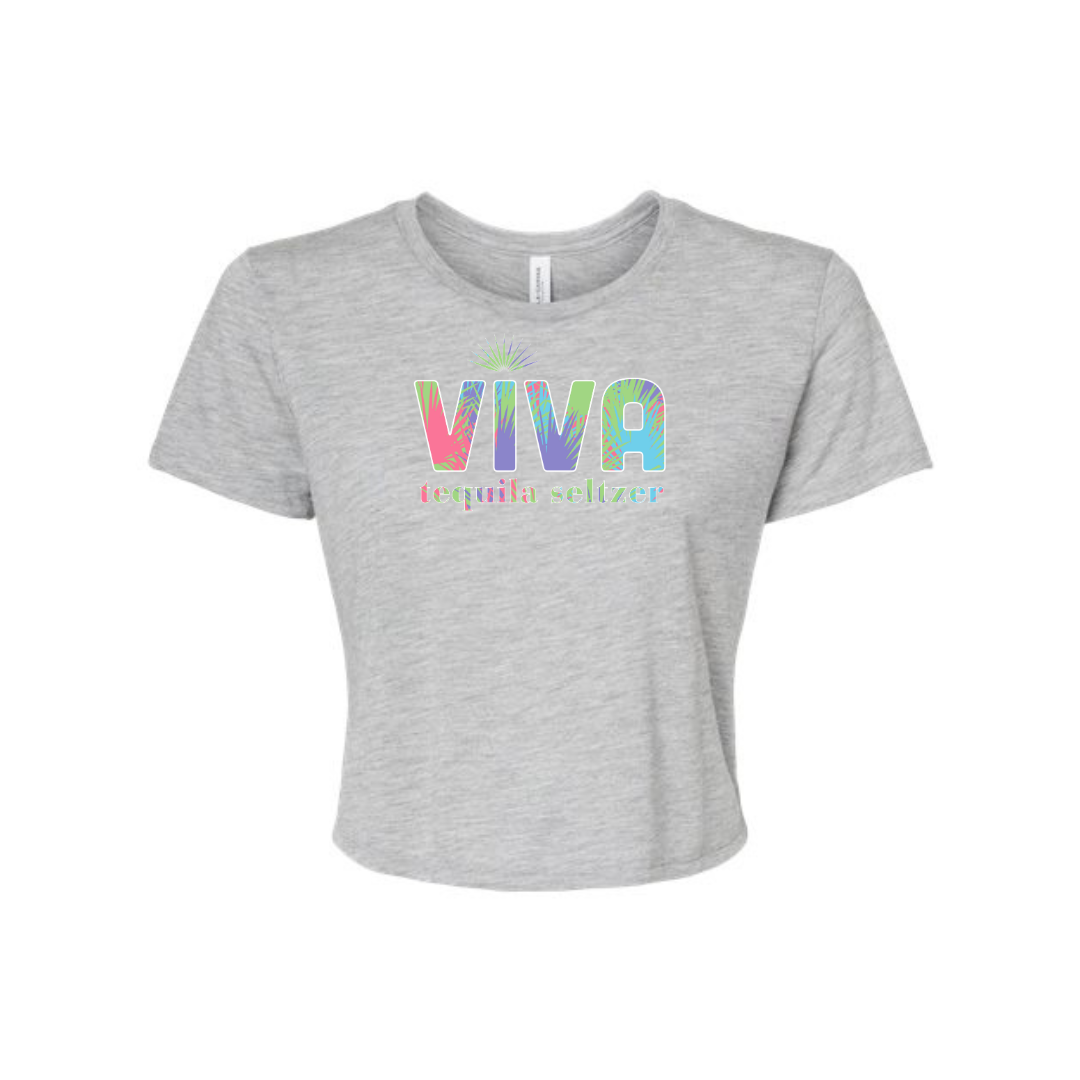 Viva Woman's Crop Top Athletic Heather Colorful Agave