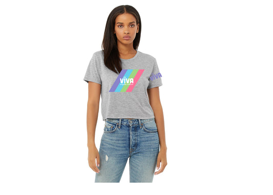 Viva Woman's Crop Top Athletic Heather Tequila Seltzer